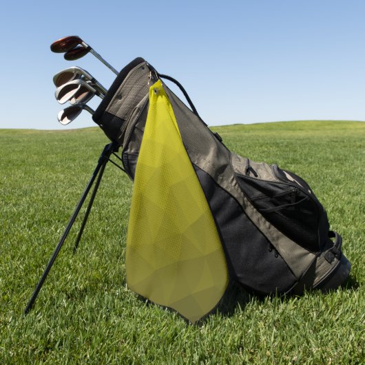 Yellow gradient geometric mesh pattern golfhandtuch (Gras)