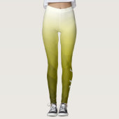 Yellow Gradient Geometric Mesh Pattern Ihr Name Leggings (Vorderseite)