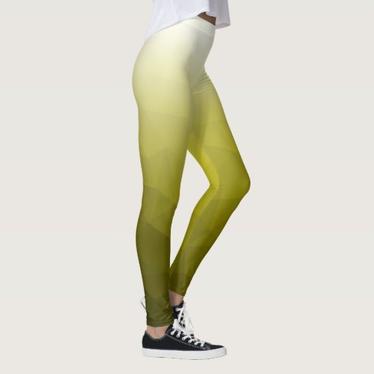 Yellow Gradient Geometric Mesh Pattern Ihr Name Leggings (Rechts)