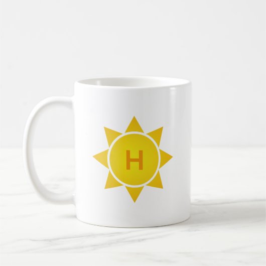 Yellow Gradient Sun with Single Letter Monogram Kaffeetasse (Links)
