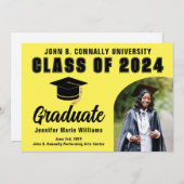 Yellow Graduate Personalisiert 2024 Graduation Par Ankündigung (Vorne/Hinten)