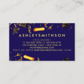 Yellow Graduation Cap Grown School Collage Visitenkarte (Rückseite)