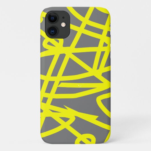 Yellow Gray Abstrakt Art iPhone 11 Fall Case-Mate iPhone Hülle (Rückseite)