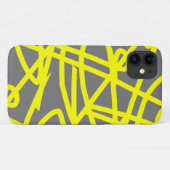 Yellow Gray Abstrakt Art iPhone 11 Fall Case-Mate iPhone Hülle (Rückseite (Horizontal))