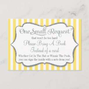 Yellow Gray Baby Showcard Buchen Begleitkarte