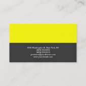 Yellow Gray Beruflich Trendy Business Card Visitenkarte (Rückseite)