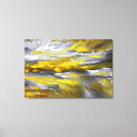 Yellow Gray Black Abstract Leinwanddruck (Vorderseite)