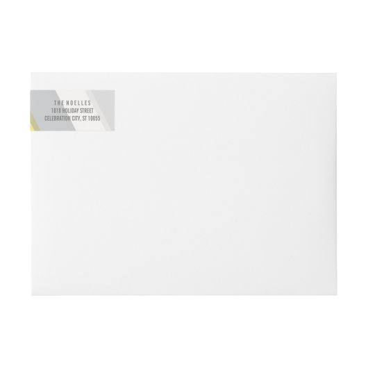 Yellow & Gray Bold Stripes Cheques New Year Addres (Vorderseite)