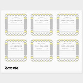 Yellow Gray Buchzeichen, Babybibliothek Quadratischer Aufkleber (Blatt)