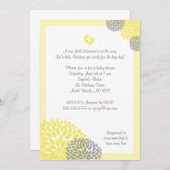 Yellow Gray Dahlia Babydusche Einladung mit Füßen (Vorne/Hinten)