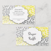 Yellow Gray Dahlia Tombola oder Karteneinsatz Begleitkarte (Vorne/Hinten)