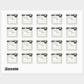 Yellow & Gray Damask Wedding Favor Stickers (Blatt)