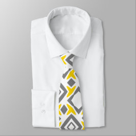 Yellow Gray Diamond Pattern Krawatte