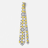 Yellow Gray Diamond Pattern Krawatte (Vorderseite)
