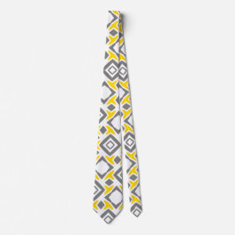 Yellow Gray Diamond Pattern Krawatte