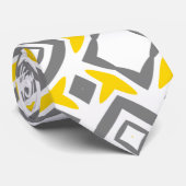 Yellow Gray Diamond Pattern Krawatte (Gerollt)