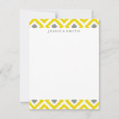 Yellow Gray Diamonds Ikat Pattern Vielen Dank (Vorderseite)