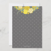 Yellow Gray Floral Umbrella Neutral Baby Dusche Einladung (Rückseite)