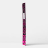 YELLOW GRAY GEMSTONE MON Pink Fuchsia Black Damask Case-Mate iPhone Hülle (Rückseite / Rechts)