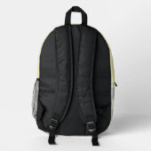 Yellow Gray Gingham Kariertes Muster Name und Foto Bedruckter Rucksack (Rückseite)