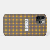 Yellow Gray Gingham Personalisiert Case-Mate iPhone Hülle (Rückseite (Horizontal))