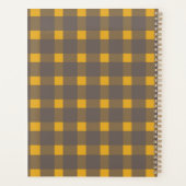 Yellow Gray Gingham Personalisiert Planer (Rückseite)