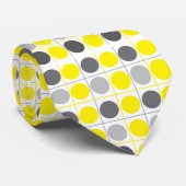 Yellow Gray Polka Dot Krawatte (Gerollt)