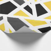 Yellow Gray Schwarz-weiß Geometric Abstrakt Geschenkpapier (Ecke)
