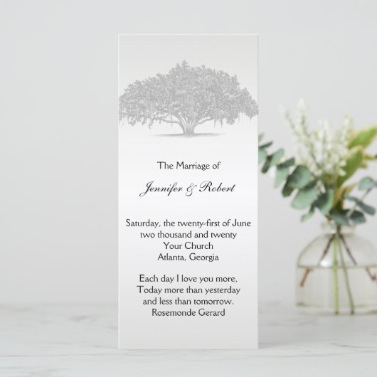 Yellow Gray Silver Mossy Oak Hochzeitsprogramm Programm (Stehend Vorderseite)