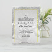 Yellow Gray Silver Mossy Oak Wedding Einladung (Stehend Vorderseite)