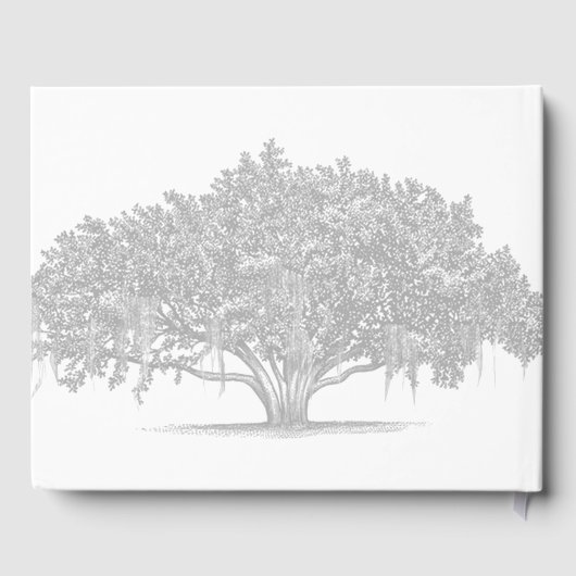 Yellow Gray Silver Mossy Oak Wedding Guest Book Gästebuch (Rückseite)