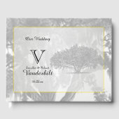 Yellow Gray Silver Mossy Oak Wedding Guest Book Gästebuch (Vorderseite)