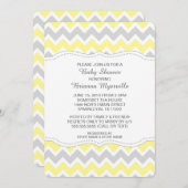 Yellow Gray Zickzack Babydusche lädt MODERN ein Einladung (Vorne/Hinten)