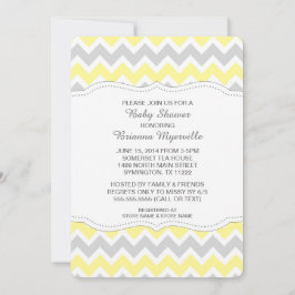 Yellow Gray Zickzack Babydusche lädt MODERN ein Einladung