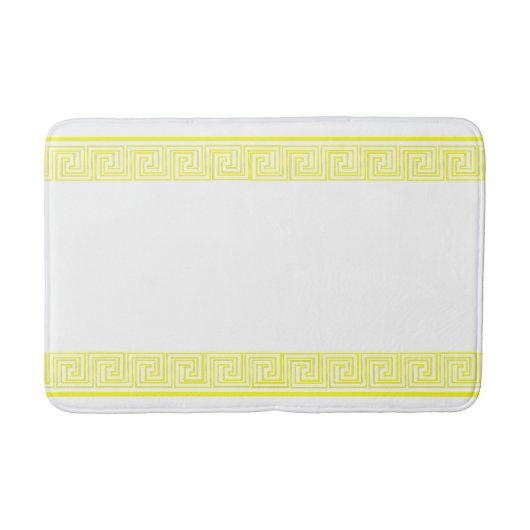 Yellow Grecian Frieze Design Badematte (Vorderseite)