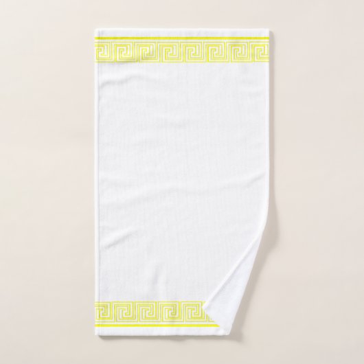 Yellow Grecian Frieze Design Badhandtuch Set (Handtuch)
