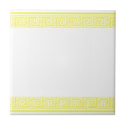 Yellow Grecian Frieze Pattern Fliese (Vorderseite)