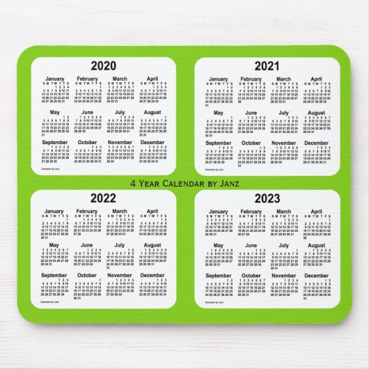 Yellow Green 4 Year Calendar von Janz Mousepad (Vorne)