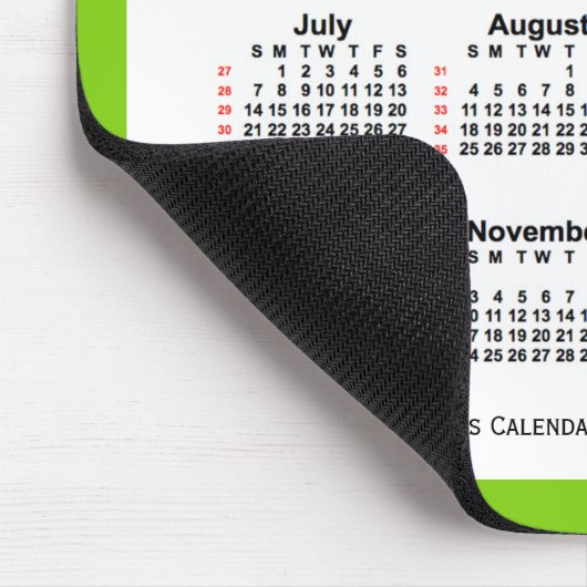 Yellow Green 52 Week Calendar von Janz 2024 Mousepad (Ecke)