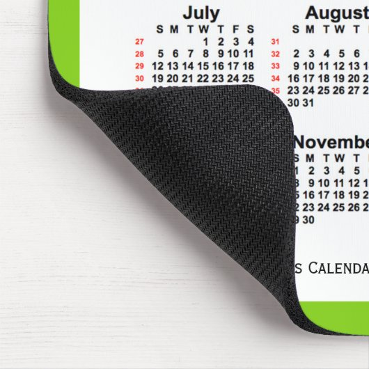 Yellow Green 52 Week Calendar von Janz 2026 Mousepad (Ecke)