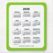 Yellow Green 52 Week Calendar von Janz 2026 Mousepad (Vorne)