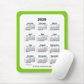 Yellow Green 52 Week Calendar von Janz 2029 Mousepad (Mit Mouse)