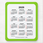 Yellow Green 52 Week Calendar von Janz 2029 Mousepad (Vorne)
