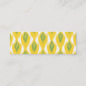 Yellow Green Abstrakt Tribal Ikat Diamond Muster Mini Visitenkarte (Rückseite)
