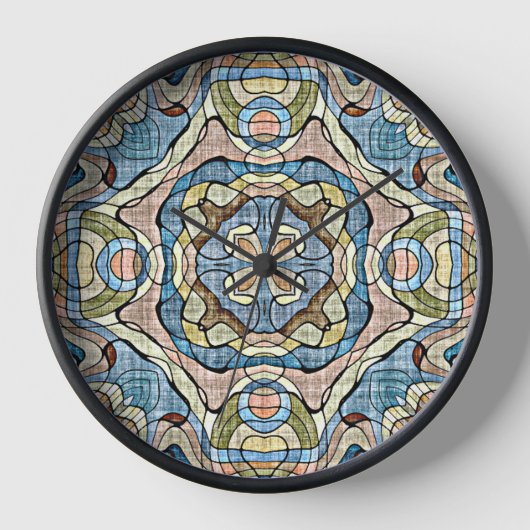 Yellow Green Aquamarin Blue Orange Angesagte Bohem Uhr (Vorderseite)