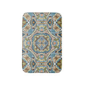 Yellow Green Aquamarin Blue Orange Tribal Art Badematte (Vorderseite Vertikal)