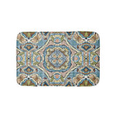 Yellow Green Aquamarin Blue Orange Tribal Art Badematte (Vorderseite)