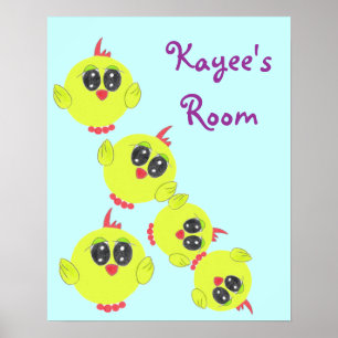 Yellow Green Babird Poster