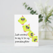 Yellow Green Baby Bird Postkarte (Stehend Vorderseite)