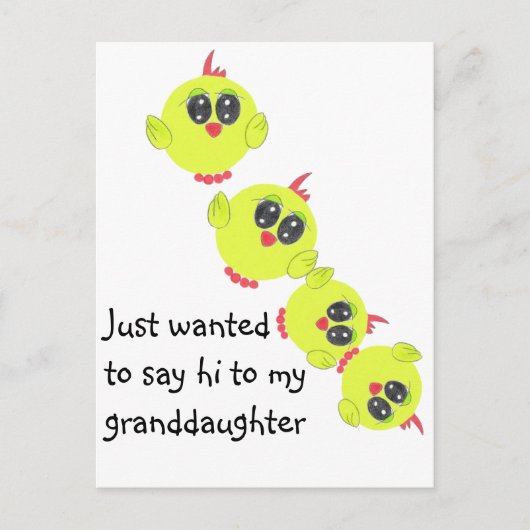 Yellow Green Baby Bird Postkarte (Vorderseite)